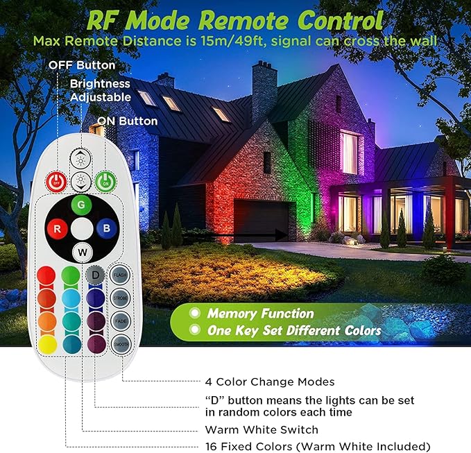 Junview Low Voltage Landscape Lights Christmas 10W RGBW Warm White LED Well Landscape Lighting Waterproof Outdoor 12V-24V Pathway Deck Ground Garden RGB Christmas Well Lights (2)