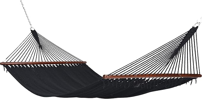 Jumbo Caribbean Hammock - 55 Inch - Soft-Spun Polyester - Black