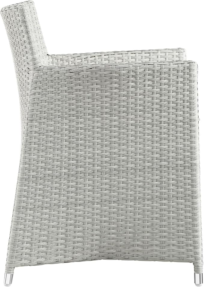 Modway EEI-1760-GRY-WHI-SET Junction Wicker Rattan Outdoor Patio 5-Piece Dining Set, Gray White