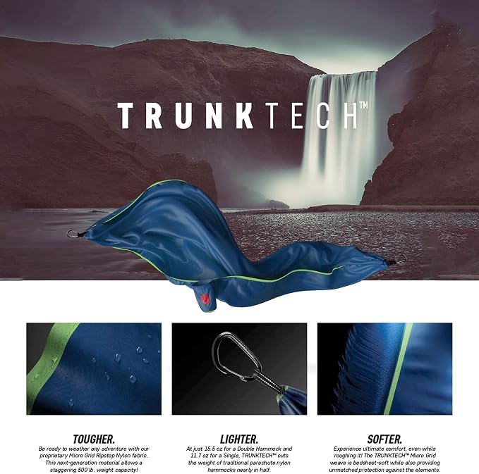 Grand Trunk TrunkTech Single Hammock, 11 ft, 500 lb, Lightweight
