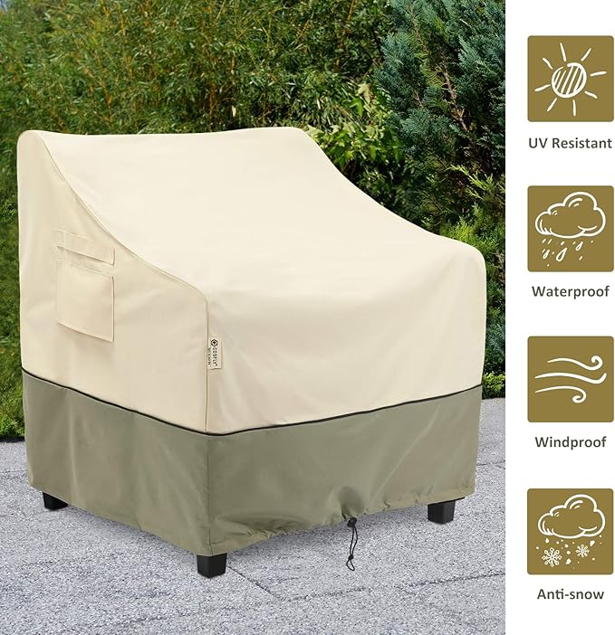 COSFLY Outdoor Furniture Patio Chair Covers Waterproof, Lounge Deep Seat Cover, Lawn Furnitures Covers Fits up to 35W x 38D x 31H inches(2 Pack)