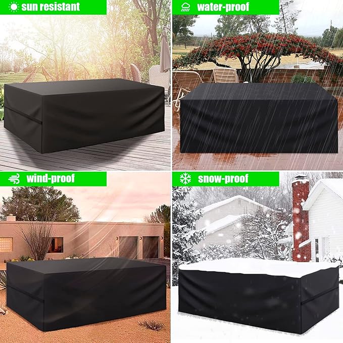 Patio Furniture Cover,Waterproof Outdoor Sectional Couch Set Covers,General Purpose, Outside Table and Chair Covers,Rectangular Heavy Duty Weatherproof 106"Lx70"Wx35"H