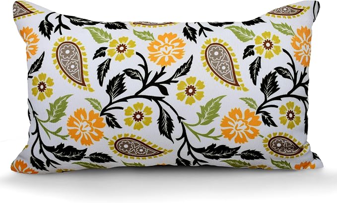 COZY TRENDS Decorative Indoor Outdoor Waterproof Throw Pillows with Inserts - Stylish Comfort for Your Patio Furniture, Garden Chairs, or Indoor Décor (12''X20'', Orange)