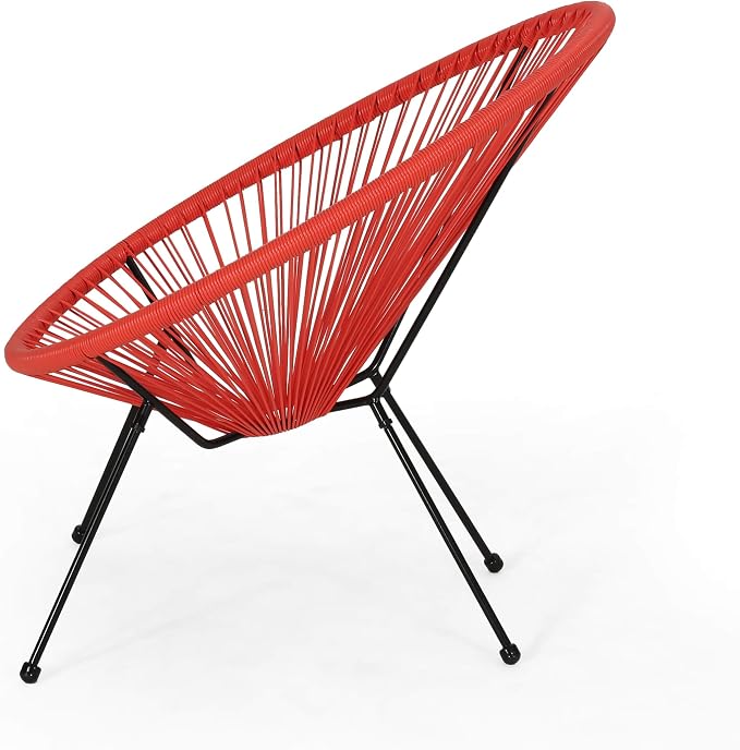 Christopher Knight Home Outdoor Hammock Weave Chair with Steel Frame (Set of 2) - Orange and Black Finish