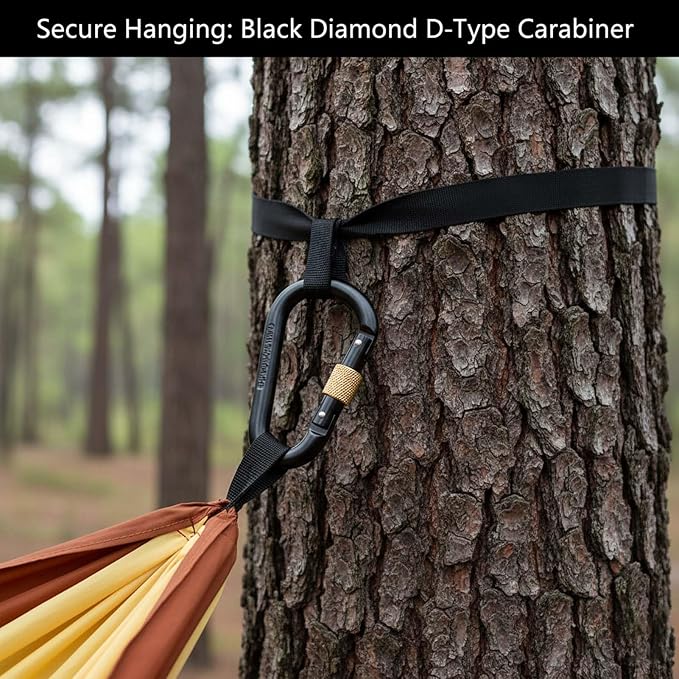 YSUEFIJO Large Travel Hammock, Outdoor Hammock Ideal for Camping and Hiking, Foldable Hanging Hammock for Garden Or Patio, Comfortable Resting Spot, Weight Capacity 300kg