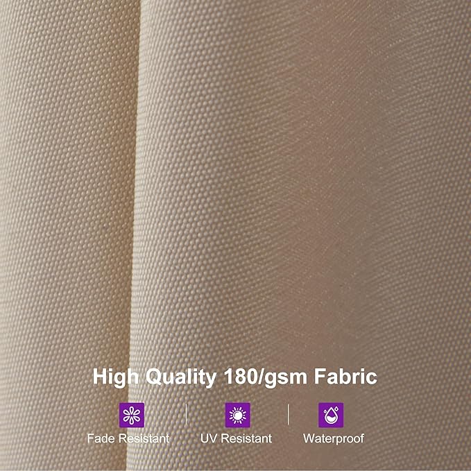 PURPLE LEAF 14ft Patio Umbrella Outdoor Double-Sided Umbrella with Base and Crank Rectangle Market Table Umbrella for Pool Deck Garden, Khaki