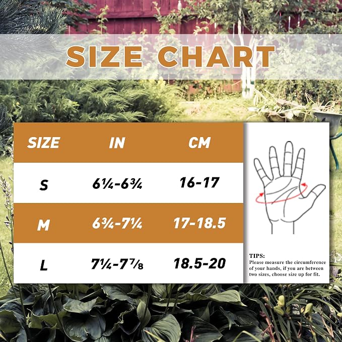 HANDLANDY Gardening Gloves for Women, Leather Garden Glove, Gardener Gift | Breathable Floral Ladies Leather Garden Yard Gloves, for Trimming, Weeding, Digging, Planting, Pruning