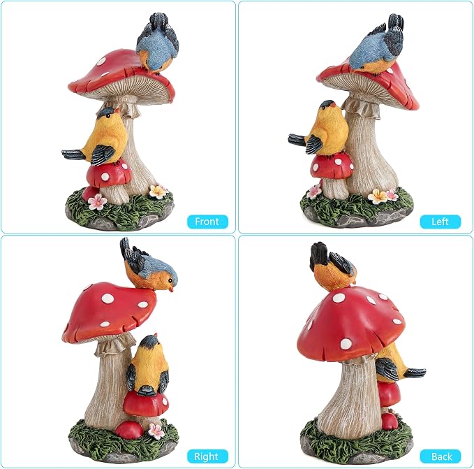 Leekung Bird Garden Statue Welcome Sign Outdoor Garden Decor for Patio Yard | Resin Bird Figurine Welcome Sign, Weather-Resistant Garden Statue for Front Porch,Entryway,Shelf,Table,Gift for Bird Lovers