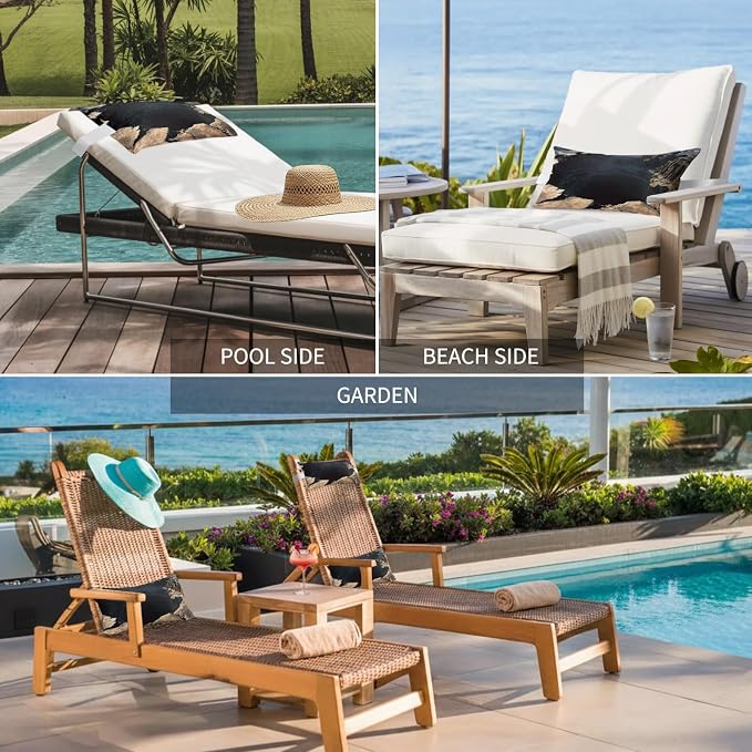 Outdoor Lumbar Pillow Set of 2, Ground Fissure Waterproof Beach Headrest Pillow with Inserts, Brown Crater Dramatic Recliner Throw Pillows for Patio Furniture, 11 x 16