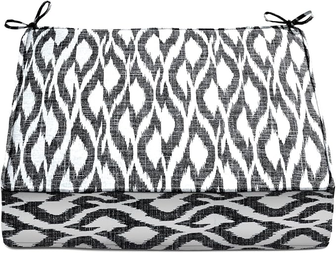 BrylaneHome Bh Outdoor Performance Single Deep Seat Cushion - Black Ikat