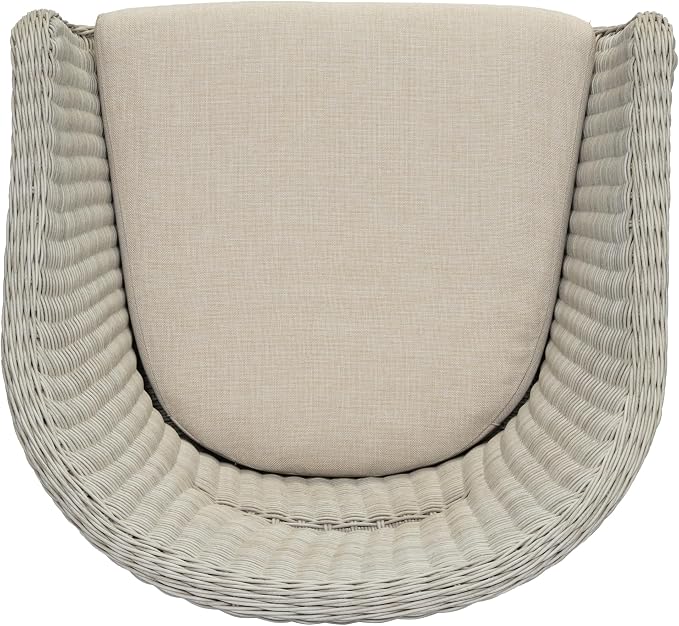 Christopher Knight Home Ambes 7 Piece Acacia Wood Outdoor Dining Set for 6, Patio Dining Table and Chair Set with Curved Rattan Backrest & Cushions, Outdoor Dining Table Set, Beige+Grey Ash+Brown