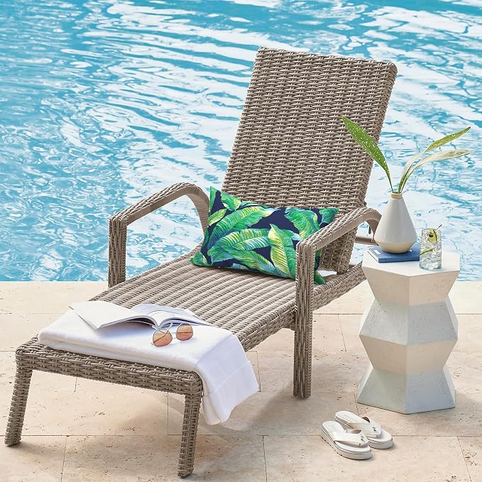 DYTXIII Pack of 2 Waterproof Outdoor Lumbar Pillow with Inserts, 12x20 in Rectangle Decorative Patio Throw Pillow for Home, Sofa,Bench and Patio Furniture, Hanalei Lagoon