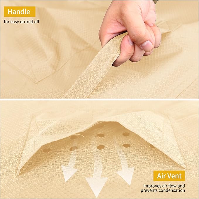 Outdoor Furniture Covers, Rectangular patio table cover, Waterproof for Outdoor patio set cover, Dining table cover, 160" L x 90" W x 36" H Beige & Coffee
