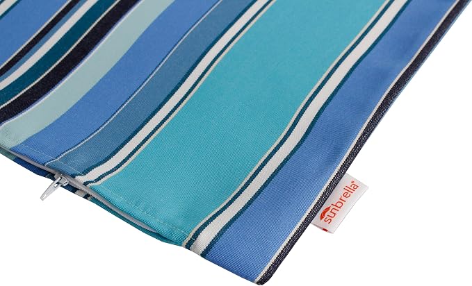 Outdoor/Indoor Sunbrella Throw Pillow Cover Only Square Set of 2 Pieces 20 inch x 20 inch Dolce Oasis Stripe - Insert Not Included