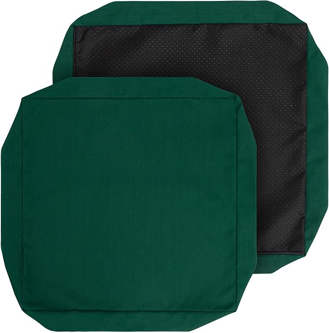 Outdoor Cushion Covers 20 x 20 x 4 inch,Set of 2,Non-Slip Grips Bottom,Replacement Cushion Covers for Garden Patio Furniture Couch Chair,Fade-Resistant Slipcover Only,No Insert(Blackish Green)
