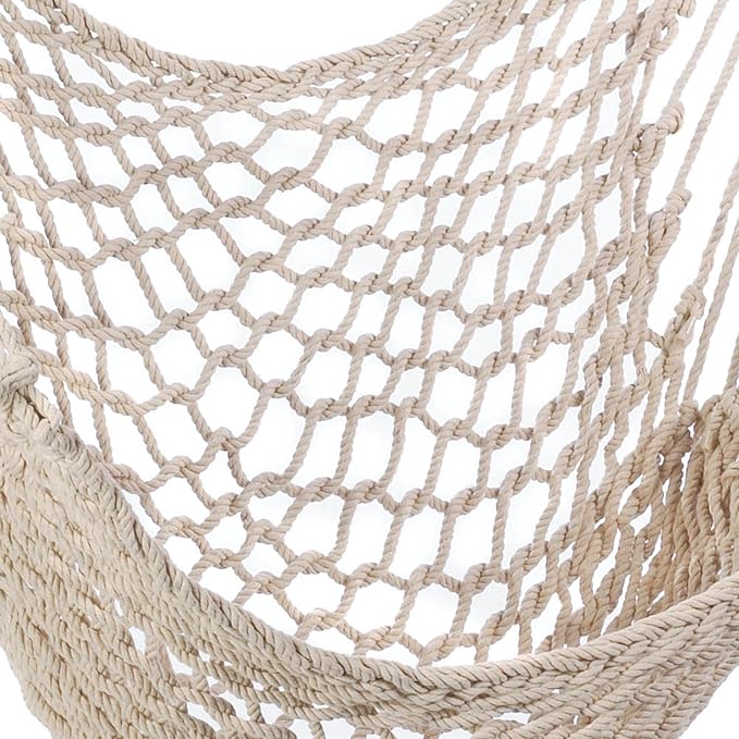 Zingz & Thingz Cozy Comfy Indoor/Outdoor Chair Hammock, 39.25x0.2x46, Cream
