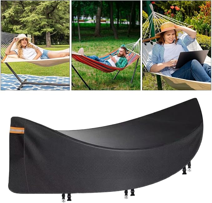 Hammock Protector – Waterproof Shield, Patio Swing Guard, Oxford Cloth | Windproof Weather Cover, Outdoor Furniture Cover for Garden Hammock with Fasteners