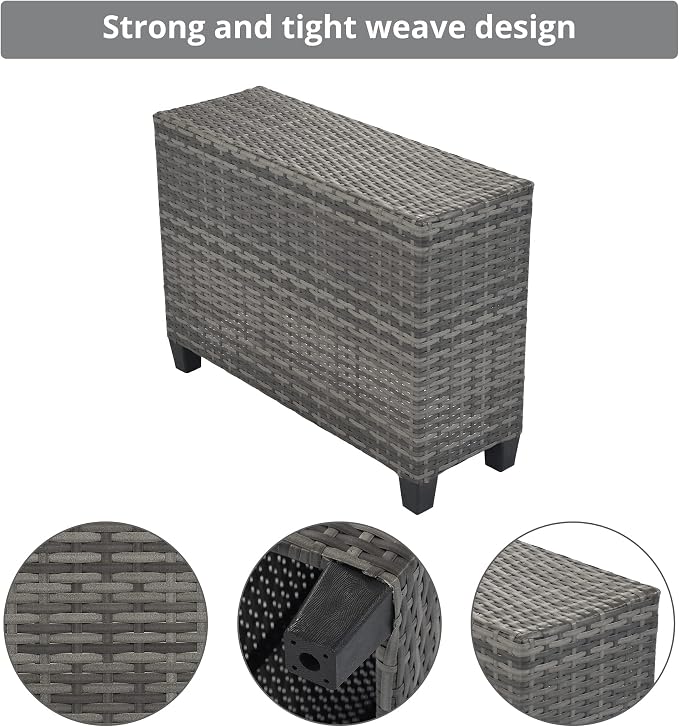 8-pieces Outdoor Patio Half-Moon Sectional Sofa Sets With Rectangular Coffee Table, All Weather PE Rattan Wicker Curved Sofa Set, Water-resistant and UV Protected Conversation Sets (Beige 8-pieces)