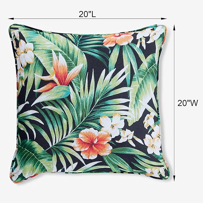 BrylaneHome Bh Outdoor Performance 20" Square Throw Pillow - Poppy Blue