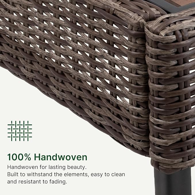 Wicker Patio Conversation Set, Outdoor Patio Furniture Set with Deep Seating, Wide Armrests & Thick Cushions, All-Weather Outdoor Furniture Set for Patio, Porch, Deck & Backyard