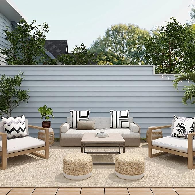 Merrycolor Set of 2 Outdoor WaterproofThrow PillowCovers Geometry Decorative Square Pillowcases Blackand White Outdoor Pillows for Patio Furniture Garden TentCouch 18 X 18 Inch