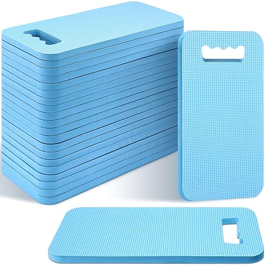 Riakrum 20 Pcs Garden Kneeling Pad Garden Knee Pad Thick Foam Knee Mat Waterproof Cushion for Kneeling Multi Functional and Church Kneeler for Praying, Baby Bath, Yoga, 15.4 x 6.7 Inch (Blue)