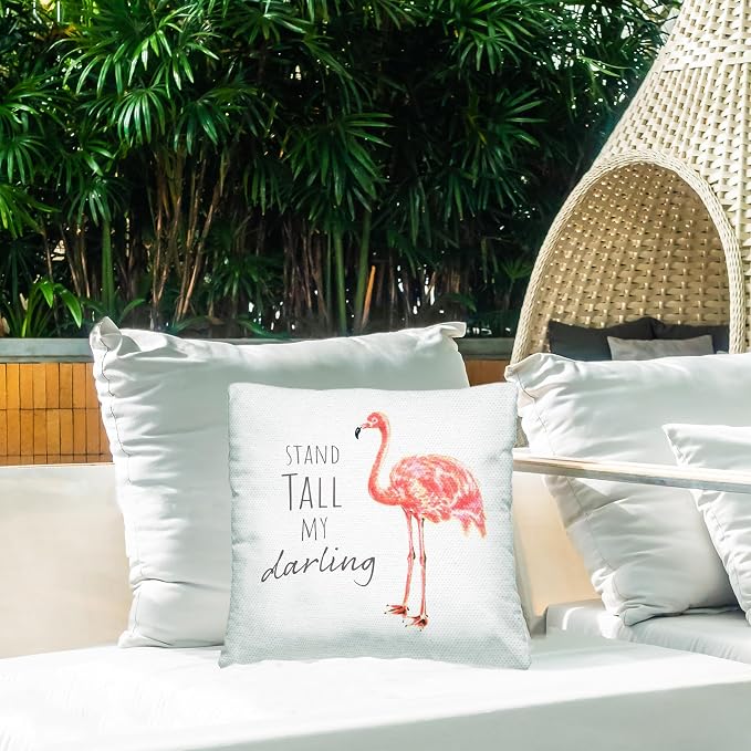 Stupell Industries | Stand Tall My Darling Motivational Phrase, 18 x 18 | Outdoor Pillow, Made in USA - By Reesa Qualia