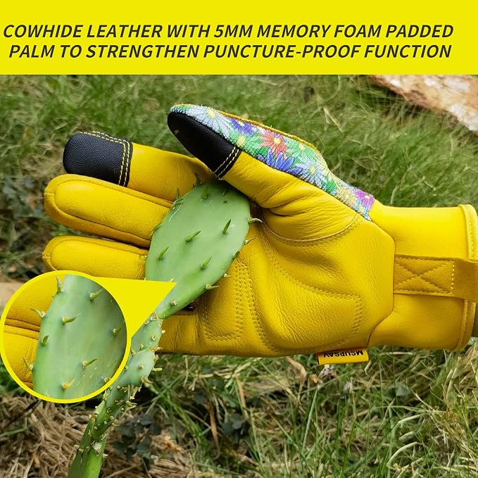 Cute Pattern Gardening Gloves,Thornproof Garden Glove,Gardener Gift | Gardening Gifts for Women,Touchscreen,Tender Thornproof,Cute Pattern,Protection Palm,Machine Washable,Adjustable Cuff