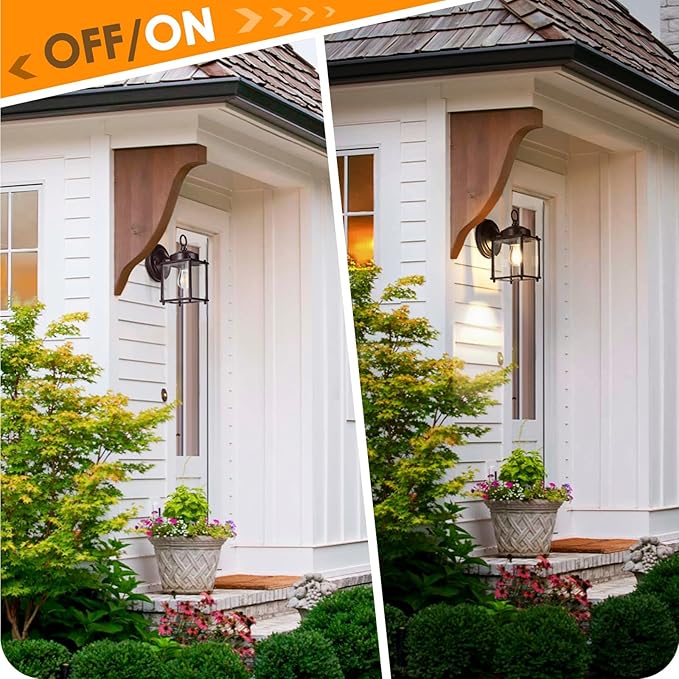 MATAMEYE Outdoor Wall Lantern, Exterior Dark Chocolate Waterproof Wall Sconce Lighting Fixture, Front Door Wall Lamp with Clear Beveled Glass, 2 Pack