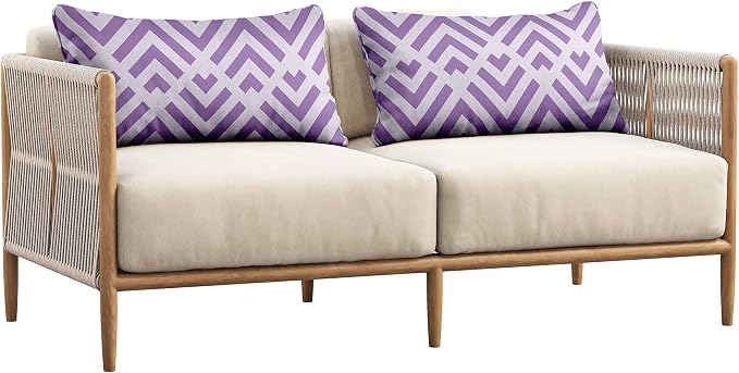 Indoor/Outdoor Polyester Fabric Lumbar Pillow Cover, All-Weather Waterproof Rectangular Cushion Case for Patio Furniture, 16 x 24 Set of 2 - Abstracts-45