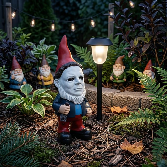 SPINNDO Horror Decor Halloween Decorations Indoor Garden Gnome Garden Statue Home Décor (B.red)