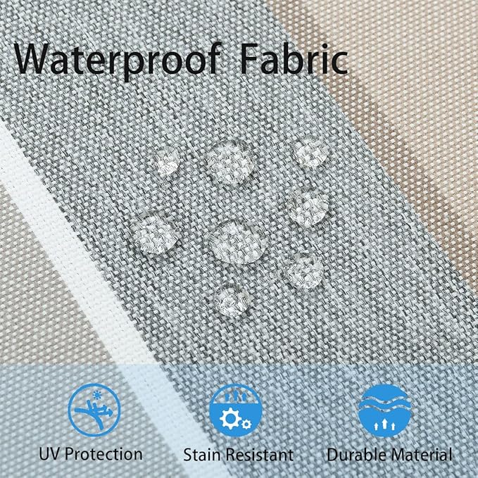 FUNHOME Outdoor Bench Cushion Cover 54 x18 x 3 inch,Water Resistant Cover with Zipper&Ties,Fade-Resistant Slipcover,Patio Porch Swing Cushion Cover Replacement Only,No Insert(Gray Stripe)