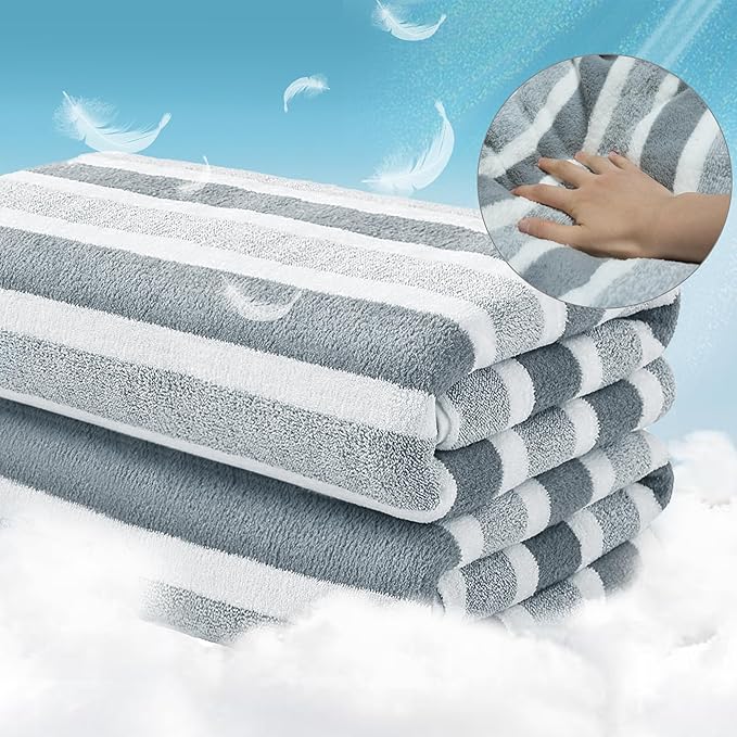 Lounge Chaise Chair Towel Cover - 1 Pc Ultra Plush & Absorbent Micro Fleece Towel Cover for Pool,Beach,Outdoor(Garden,Courtyard) | Faster Drying, Non-Slip, 2 Side Pockets | 85" x 30" - Gray