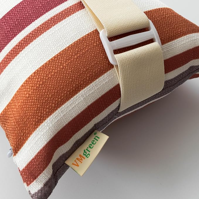 Outdoor Beach Chair Head Resting Pillow, Pool Lounge Chair Pillows with Insert and Adjustable Elastic Stripe for Chaise Recliner Neck Attachment, 2 Pack Size 11”*16” Wine Red