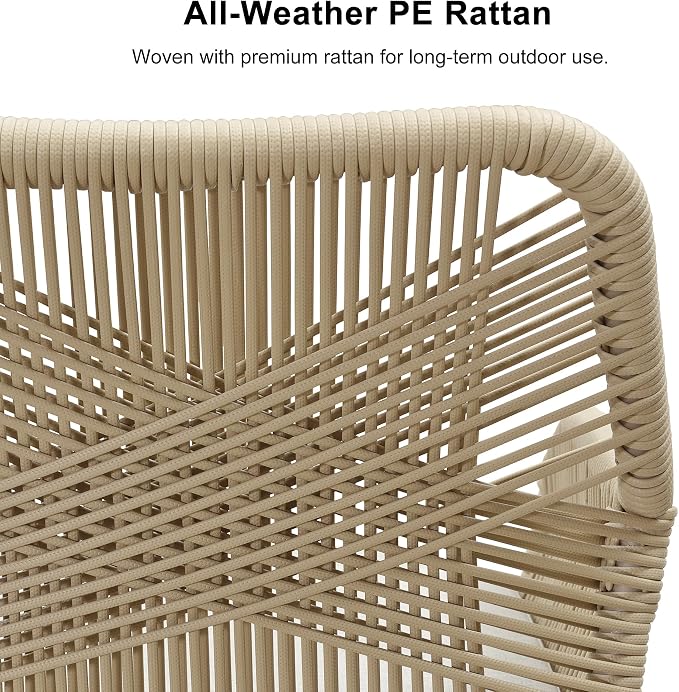 PURPLE LEAF 12 Pieces Outdoor Patio Dining Sets All-Weather PE Rattan Furniture Set with All Aluminum Frame Outdoor Table and Chairs Set for 10 People Lawn Garden Backyard Deck, Champagne