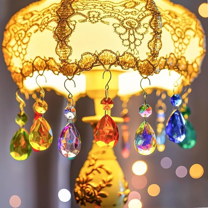 10 Pcs Green Crystal Bauhinia Suncatcher Prisms Chandelier Window Decor | Green Crystal Bauhinia Prisms Suncatcher Pendants 3 Inch Chandelier Beads Replacement Hanging for Window Garden Wedding Decor