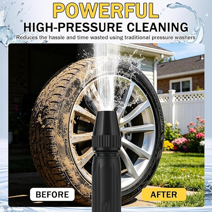 Upgraded 2026 Home High-Pressure Car Wash Water Gun with Booster Nozzle and Hose, for Watering Plants and Vegetables, and Car Washing (2PCS)