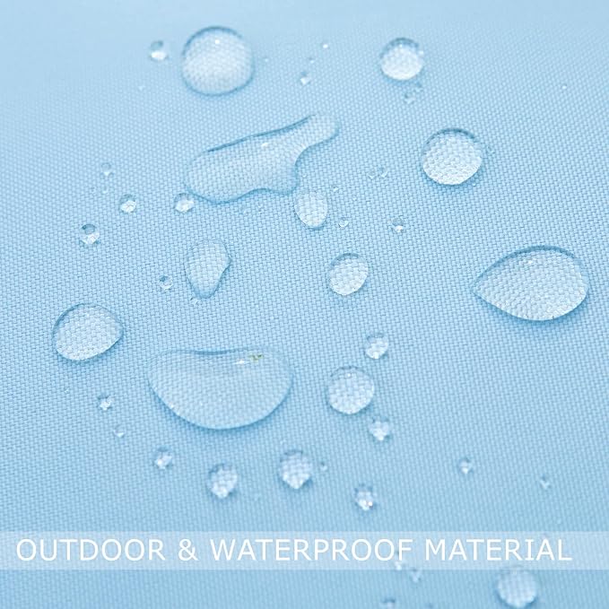 LIGICKY Light Blue Outdoor Waterproof Pillow Covers 20x20 Inch Pack of 2 Decorative Square Solid Color Pillows with Wide Edge Cushion Cover for Patio Tent Garden Couch Balcony