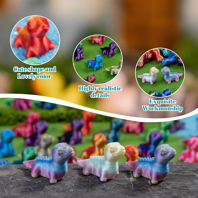 100pcs Mini 3D Printed Animals Tiny Animals Plastics Figures Miniature Little Small Lizard Figurines Bulk for Micro Fairy Garden Landscape Accessories Hide Crafts Decor Aquarium
