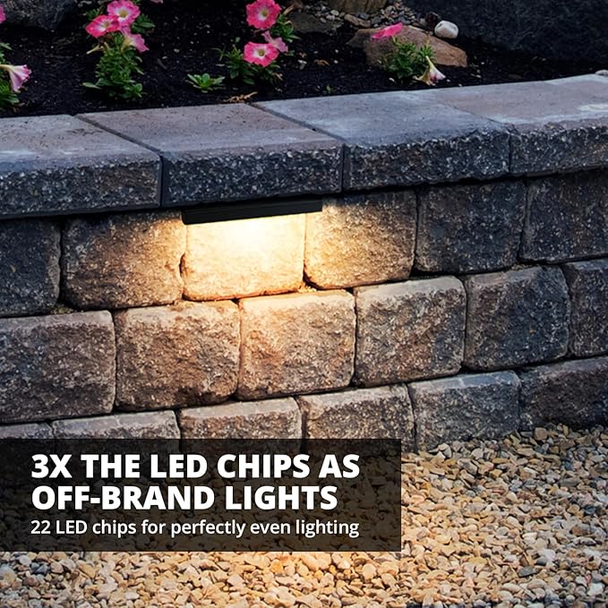 GKOLED UL Listed LED Hardscape Light, Retaining Wall Lights, 6.8 Inch Integrated 2700K LED Chips, Step Paver Wall Light, Solid Powder Coated Die-cast Aluminum Housing, 4W Low Voltage 12V AC/DC, 1 Pack