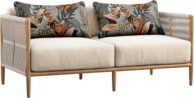 Indoor/Outdoor Polyester Fabric Lumbar Pillow Cover, All-Weather Waterproof Rectangular Cushion Case for Patio Furniture, 16 x 24 Set of 2 - Tropical-64