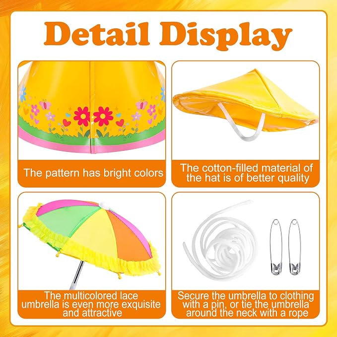 DECOHS 3 Pcs/Set Raincoat Porch Goose Outfits, Summer Lawn Goose Statue Raincoat Costume, Yard Goose Clothes Raincoats Umbrella Hat Outfit for 23" Statue Patio Garden Decoration (Yellow)