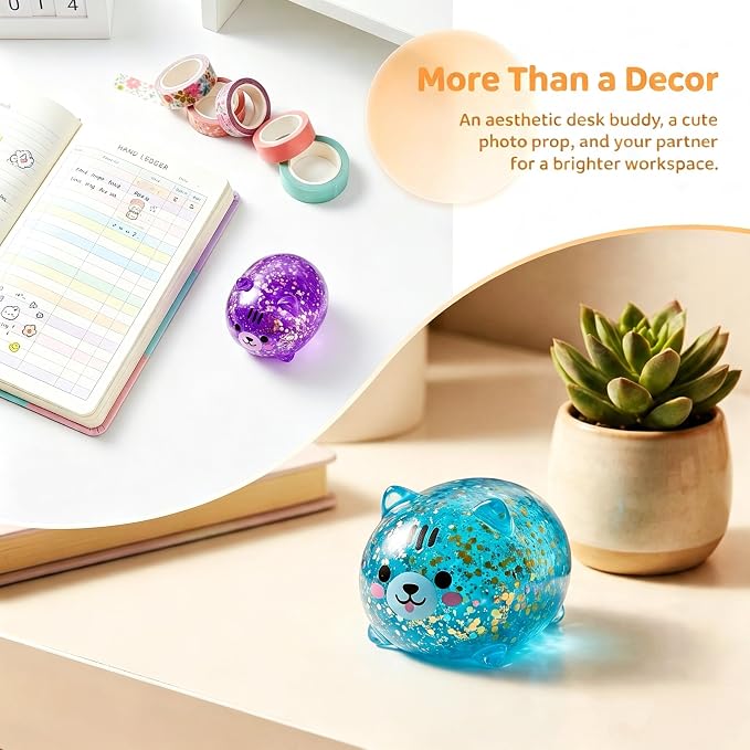 4 Pack Squishy Shiba Inu Stress Ball, Miniature Figurines & Desk Decor | Glitter Shiba Inu Squishy Balls Home & Garden Decoration Tiny Shiba Inu Squishy for Adults, Party Favors & Birthday Gifts