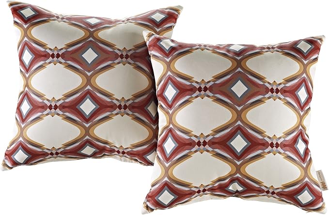 Modway Outdoor Indoor All Weather Patio Throw Pillow in Repeat