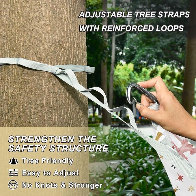 Camping Hammock Outdoor Hammocks for Outside Christmas Nutcracker Ballerina Princess Beach Trees Portable Lightweight with Pockets Tree Straps Indoor