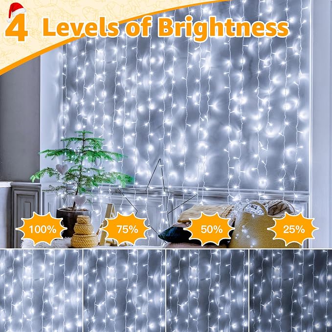 Ollny 262FT 800LED White Christmas Lights Outdoor Indoor Plug in | 8 Modes Fairy Light with Remote Waterproof Timers Dimmable LED String Lights for Bedroom Classroom Christmas Tree Decoration