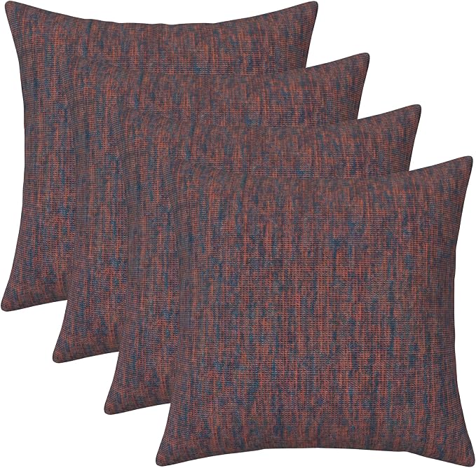 RSH DECOR: Sunbrella Square Throw Pillows Set of 4 | 24" x 24" | Water and Fade-Resistant Performance Fabric | Outdoor Pillow Covers with Down-Alternative Inserts | Made in USA (Platform Horizon)