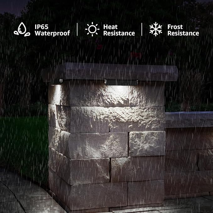 SUNVIE 7 Inch 5W LED Hardscape Lighting 5000K Daylight Retaining Wall Lights 12-24V AC/DC Waterproof Outdoor Landscape Lighting Low Voltage Step Lights with Connectors Hardscape Paver Light, 12 Pack