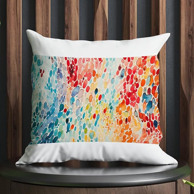 Throw Pillow Covers Make It Rain Fiesta Pillowcase Abstract Rainbow Colorful Pillow Cover Accent Outdoor Waterproof Decorative Pillow Cover for Patio Couch Bench 22x22 in
