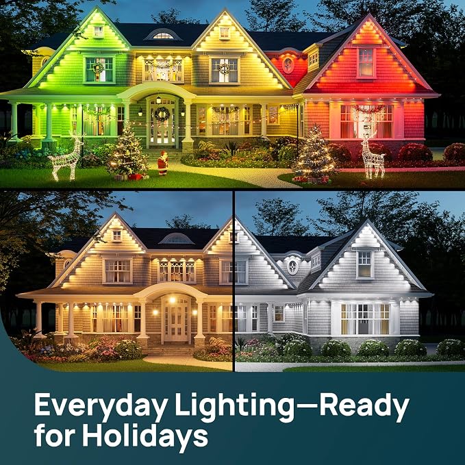 Linkind Permanent Outdoor Lights HP5, 100ft Smart Outdoor Lights for House | AI Dotis, RGBTW LED Outdoor Lights,85 Scenes Modes, IP67 Waterproof, Works with Alexa,Google Assistant